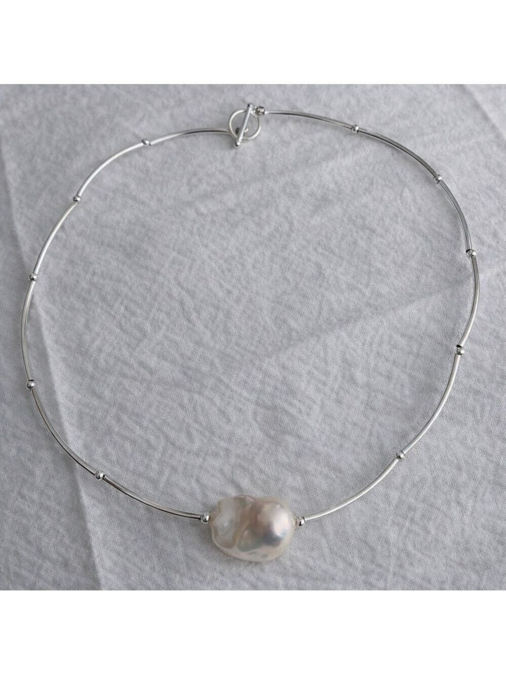 Baroque Pearl Choker, High Luster Statement, Gold Filled Minimal Necklace